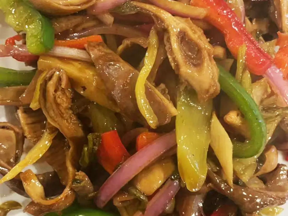 Hot-Wok-Cafe-Chinese-Restauran-Sautéed-Pork-Tripe-with-Pickled-Mustard-Greens-West-Windsor-Township Sautéed Pork Tripe with Pickled Mustard Greens at Hot Wok Cafe,a Chinese Restaurant in West Windsor Township