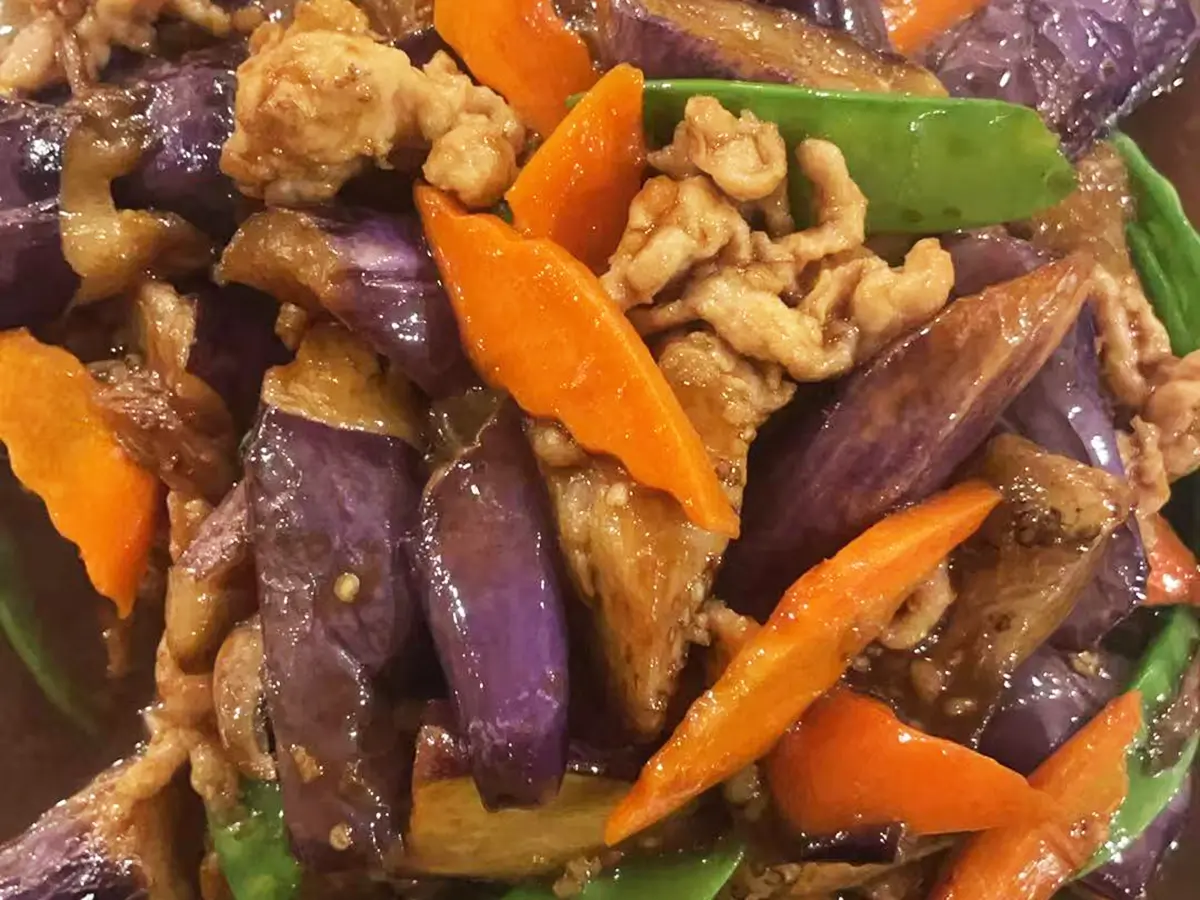 Hot-Wok-Cafe-Chinese-Restauran-Braised-Eggplant-in-Brown-Sauce-West-Windsor-Township Braised Eggplant in Brown Sauce at Hot Wok Cafe,a Chinese Restaurant in West Windsor Township